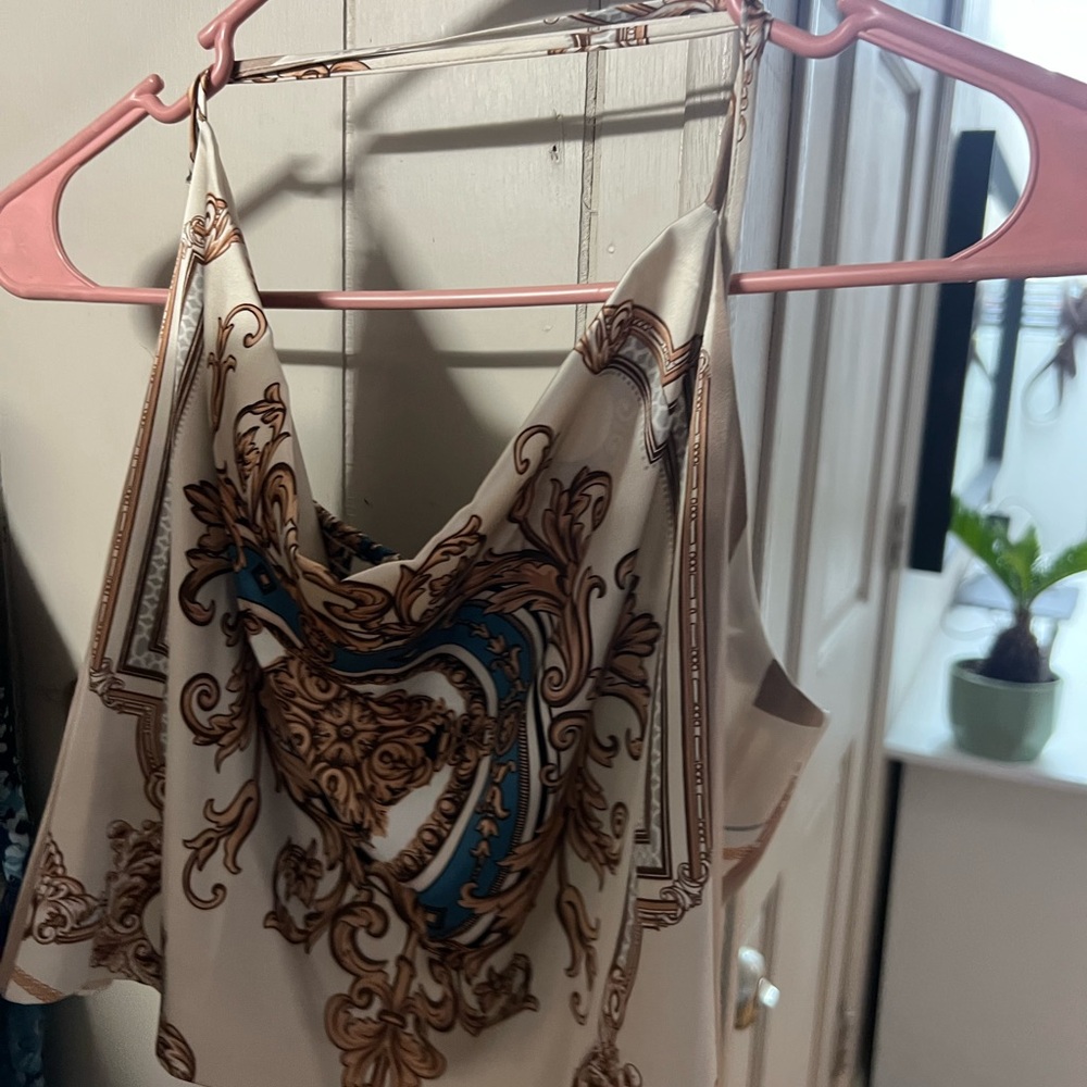 Rachel Zoe Cream and Blue Camisole